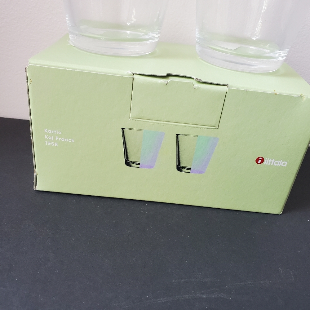 Littala Kartio Glass Tumbler 21 CL Set Of 2 Clear Designed By Kay Frank NWB - Picture 3 of 9